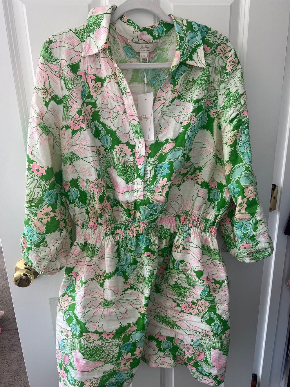 Lilly Pulitzer Abralynn Linen dress “Poppyland” sz 16 NWT